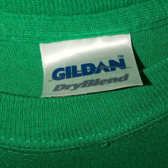 Vintage Gildan Fat Finger distressed tee shirt green sm - Picture 7 of 7